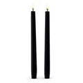 10" Black Wax Battery Operated Taper Candles