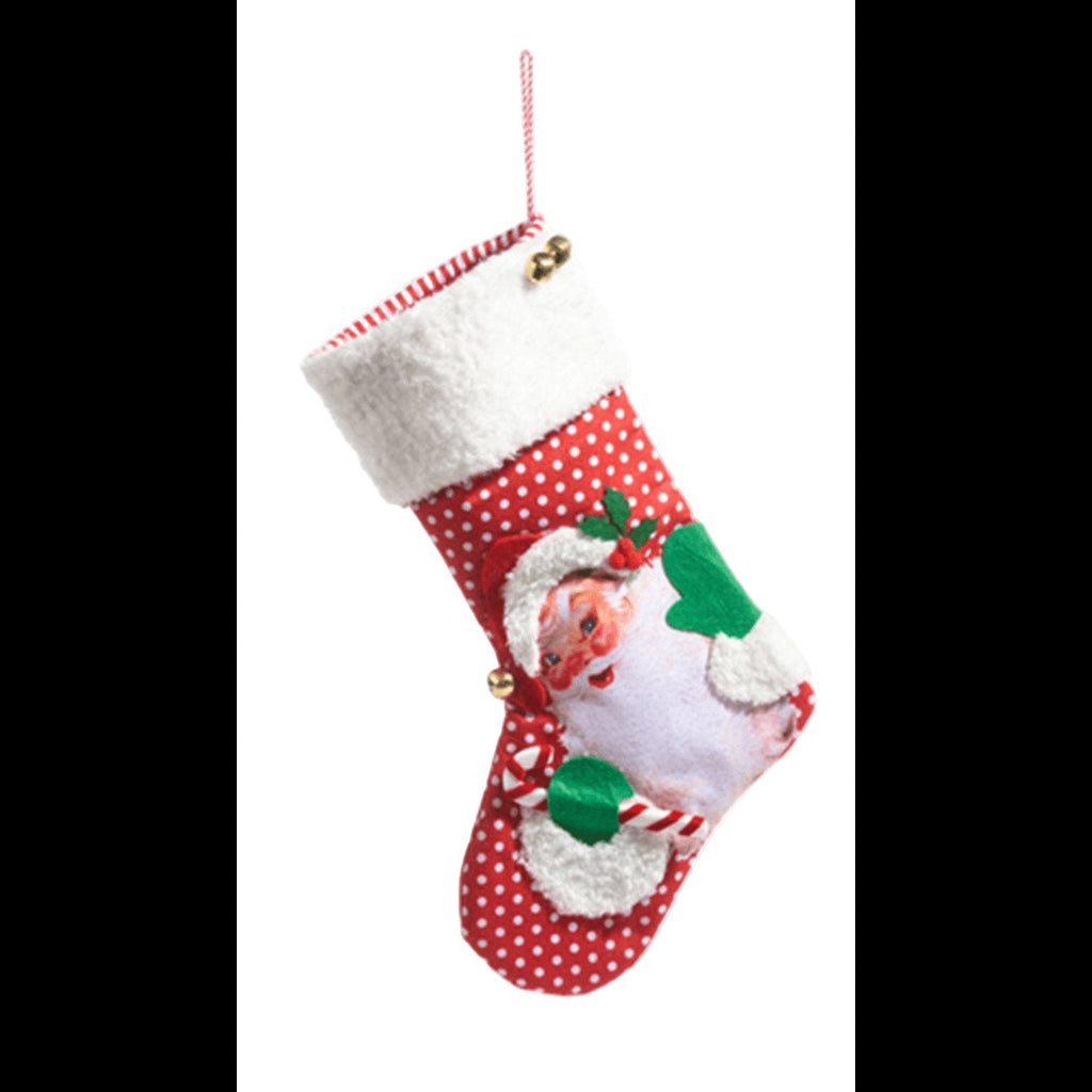 19" Retro Christmas Stocking SANTA