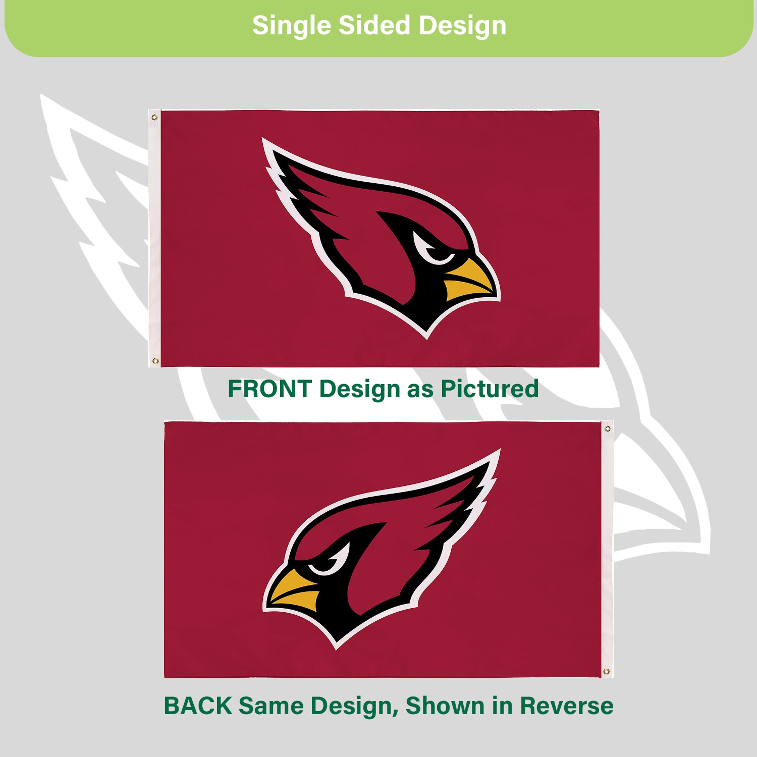 Arizona Cardinals Single Sided Flag w/ 2 Grommets, 3'x5'