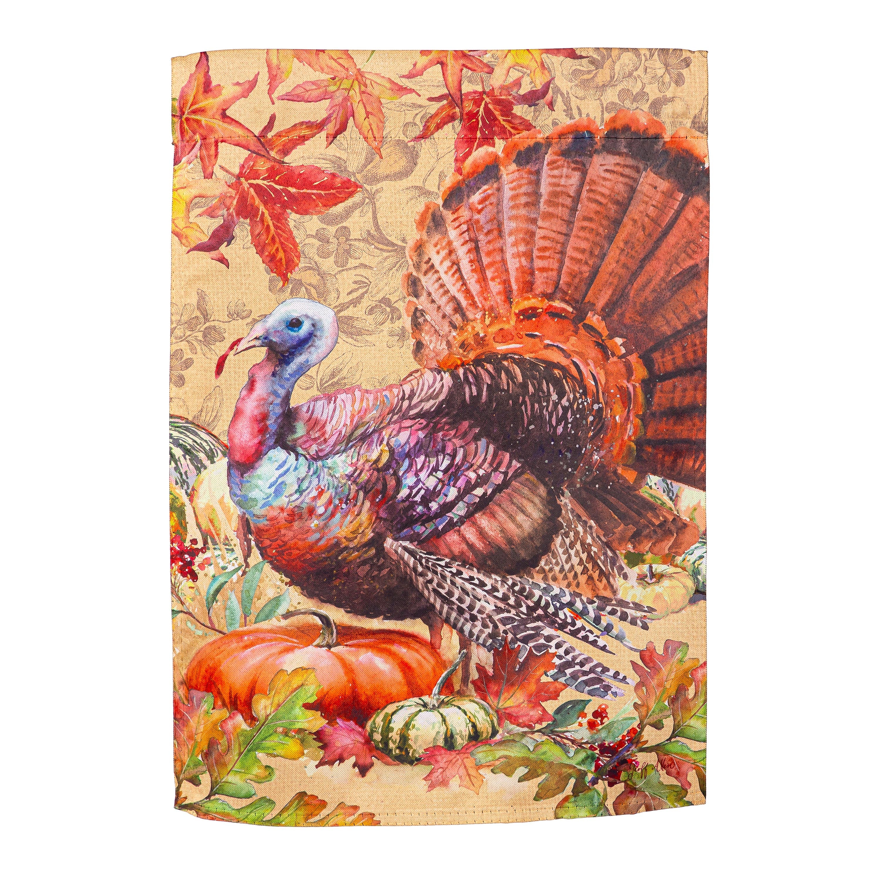 Thanksgiving Turkey Suede Garden Flag