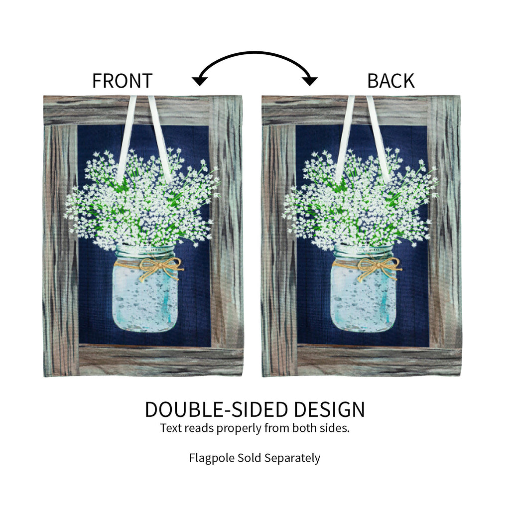 Hanging Mason Jar Garden Linen Flag