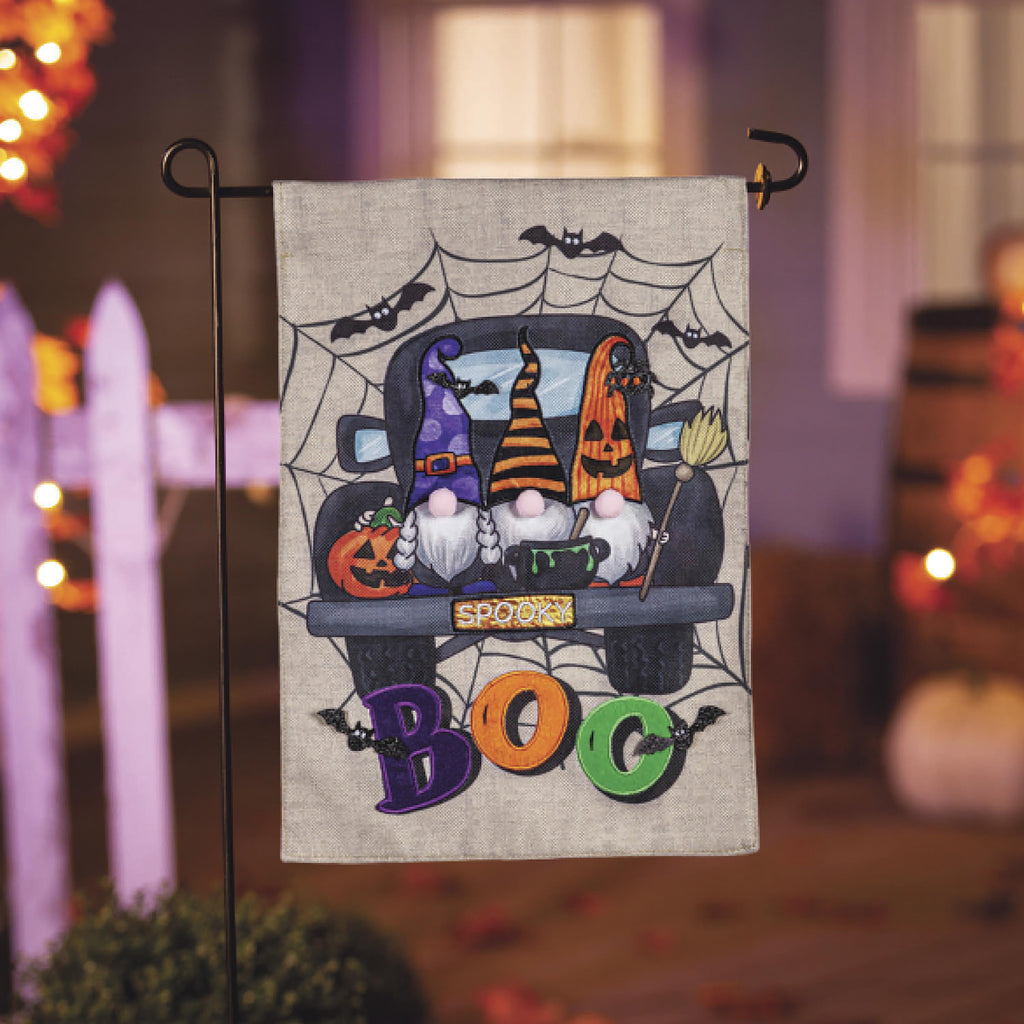 Spooky Truck Garden Burlap Flag