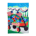Stars and Stripes Wagon Garden Burlap Flag