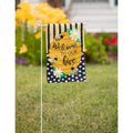 Welcome to our Hive Stripes and Dots Garden Burlap Flag