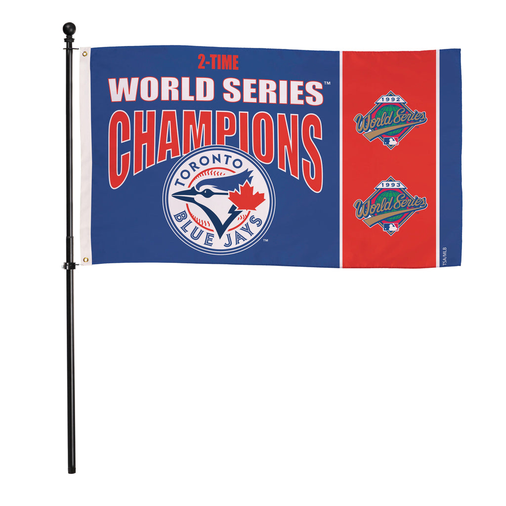 Toronto Blue Jays Single Sided Flag w/ 2 Grommets, 3'x5' Multi Win Flag
