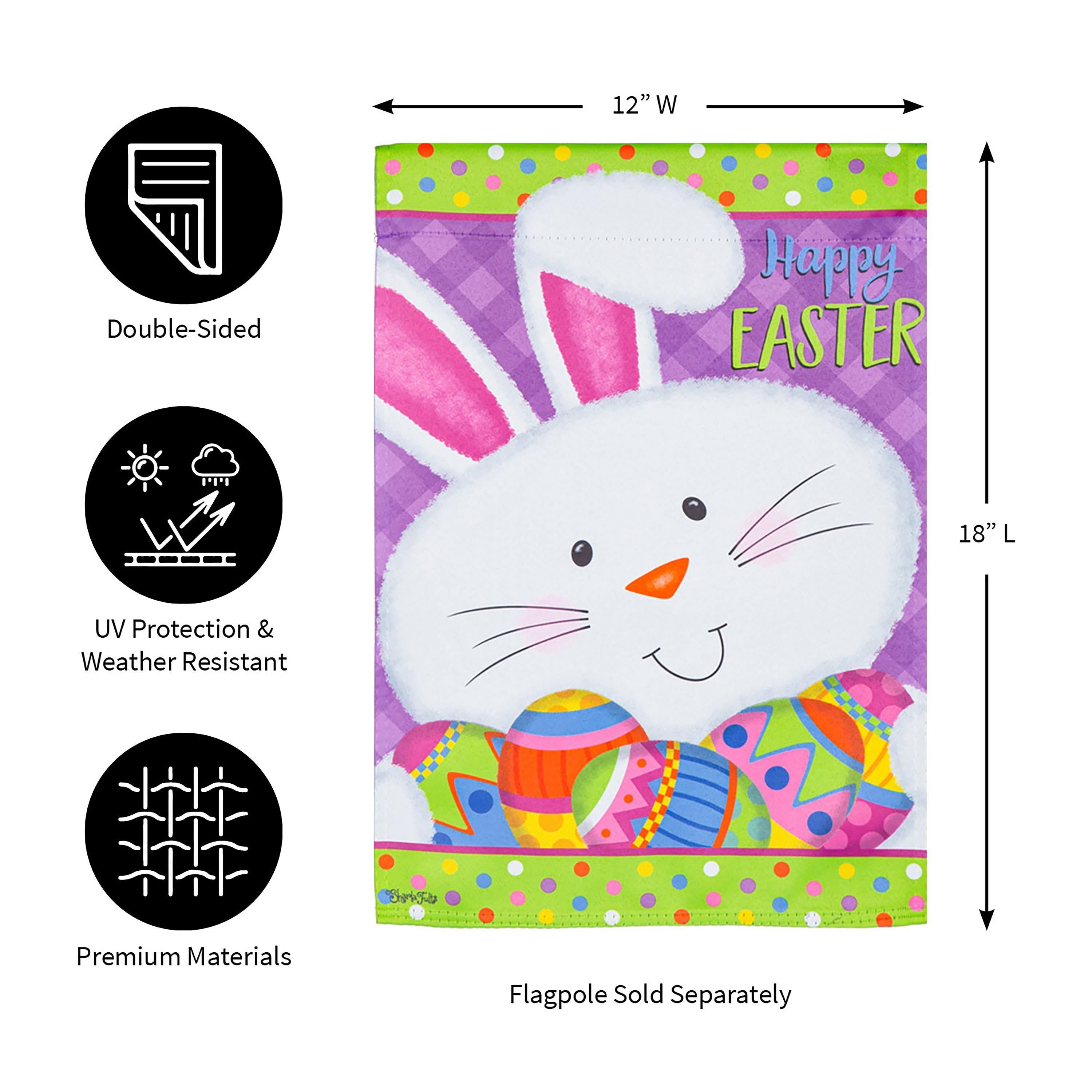 Easter Bunny Suede Garden Flag