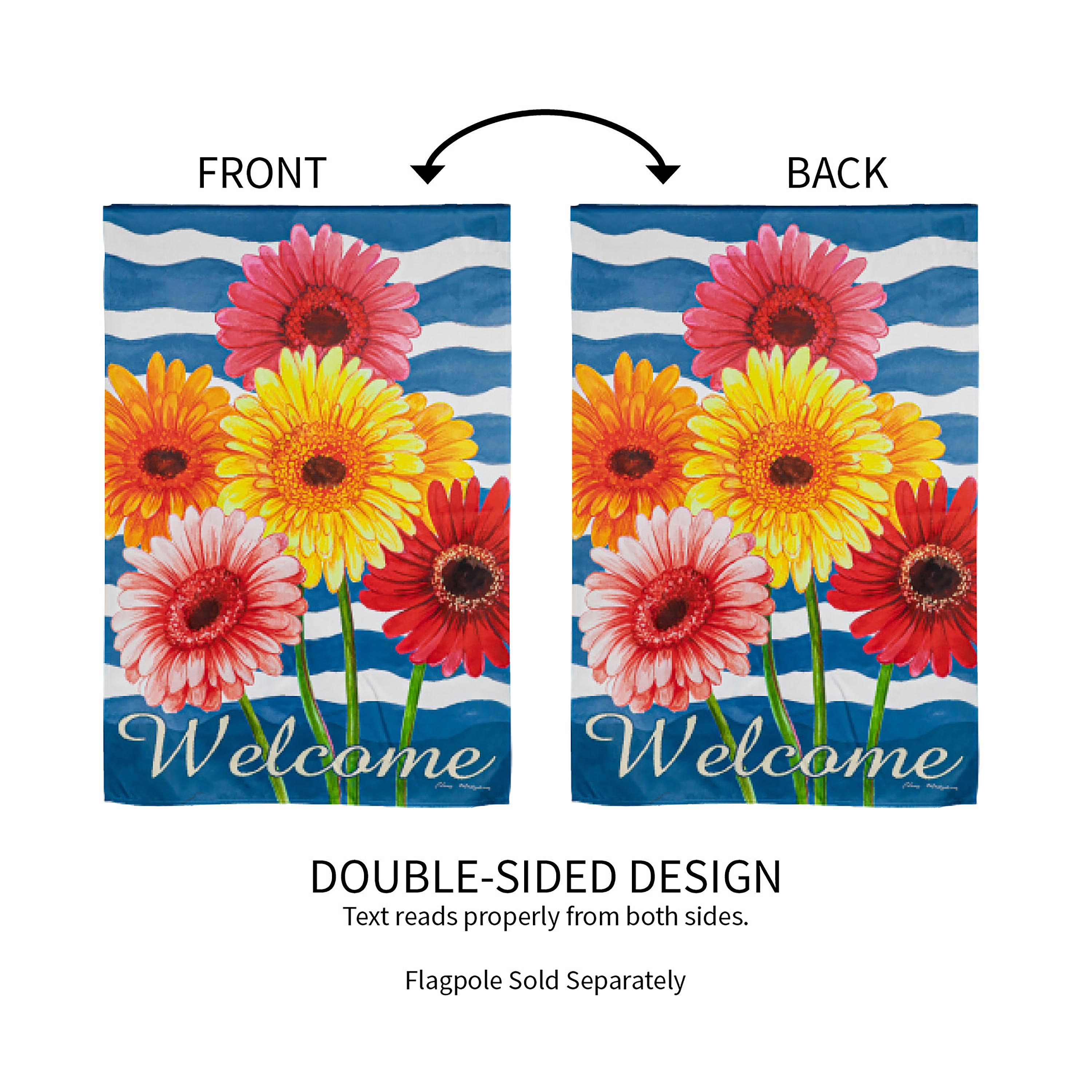 Spring Gerbera Bouquet House Suede Flag