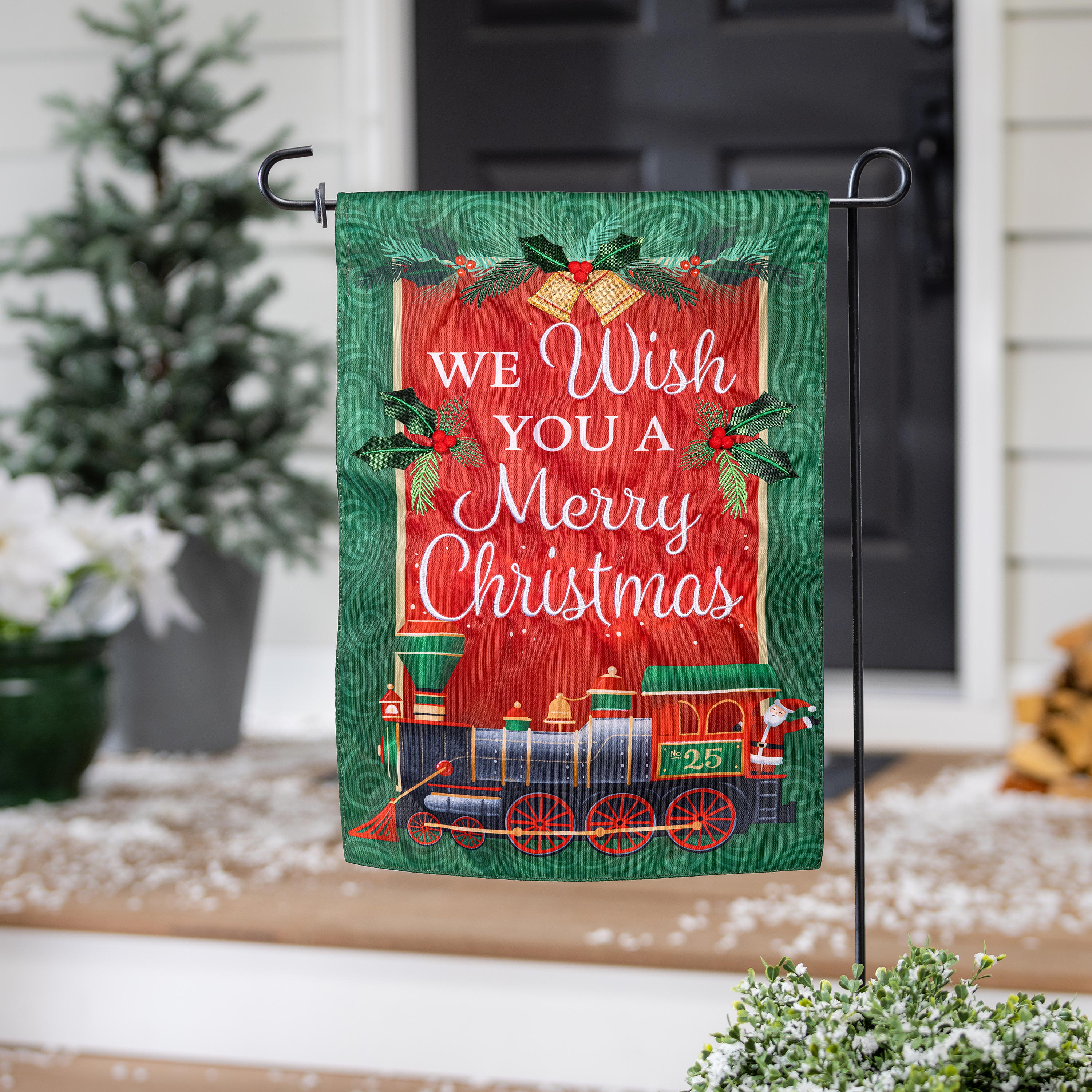 North Pole Express Applique Garden Flag
