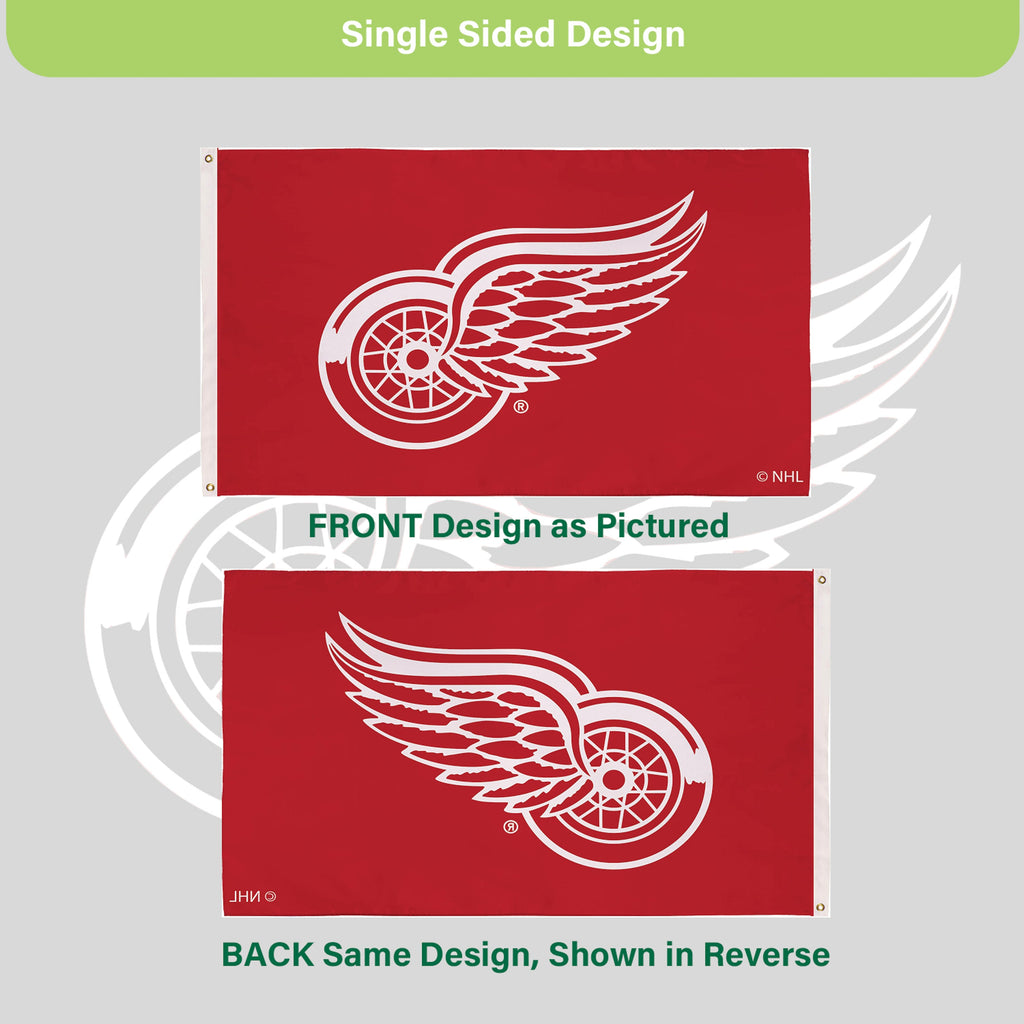 Detroit Red Wings Single Sided Estate Flag with 2 Grommets, 3'x5'
