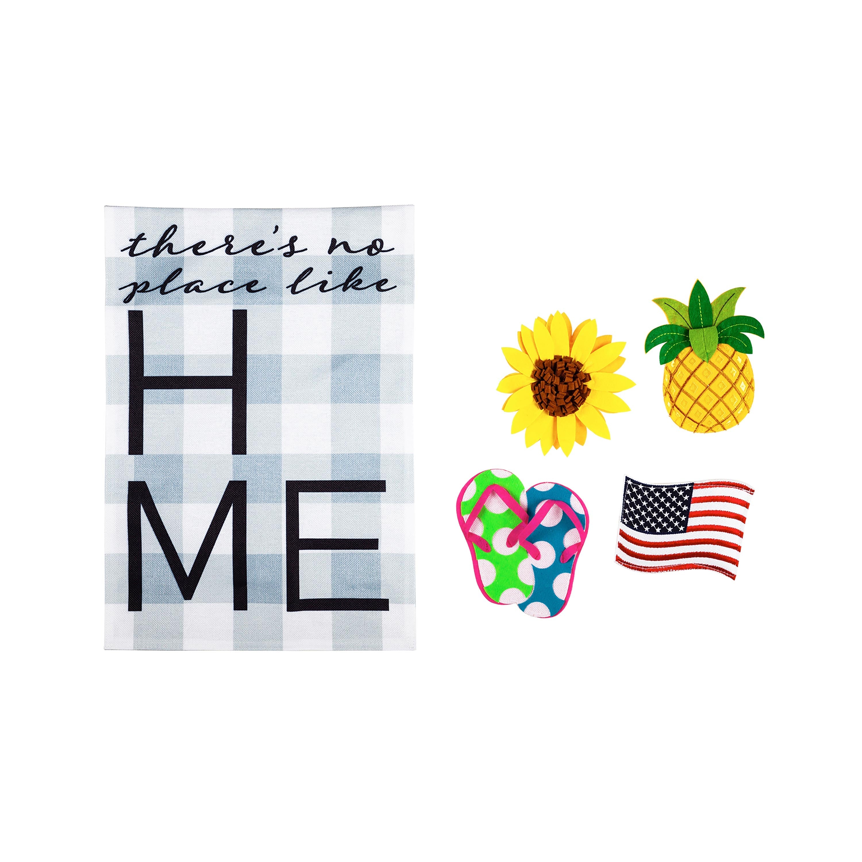 No Place Like Home Interchangeable Icon Garden Burlap Flag