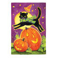 Over the Moon Cat Suede Garden Flag