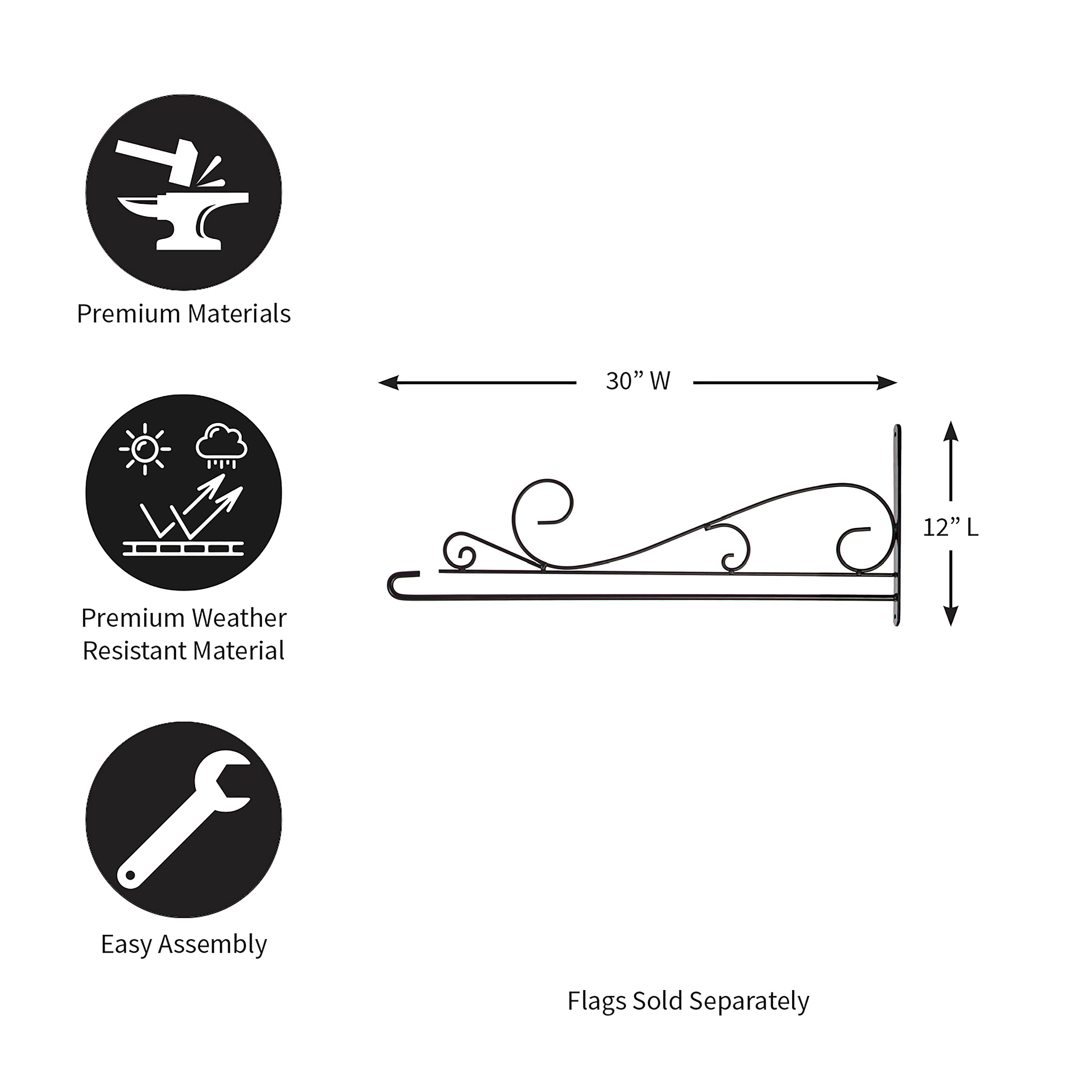 Swirl Wall-Mount House Flag Hanger