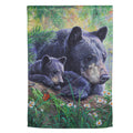 Mom and Baby Bear in the Meadow Suede Garden Flag