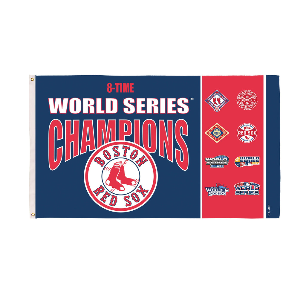 Boston Red Sox Single Sided Flag w/ 2 Grommets, 3'x5' Multi Win Flag