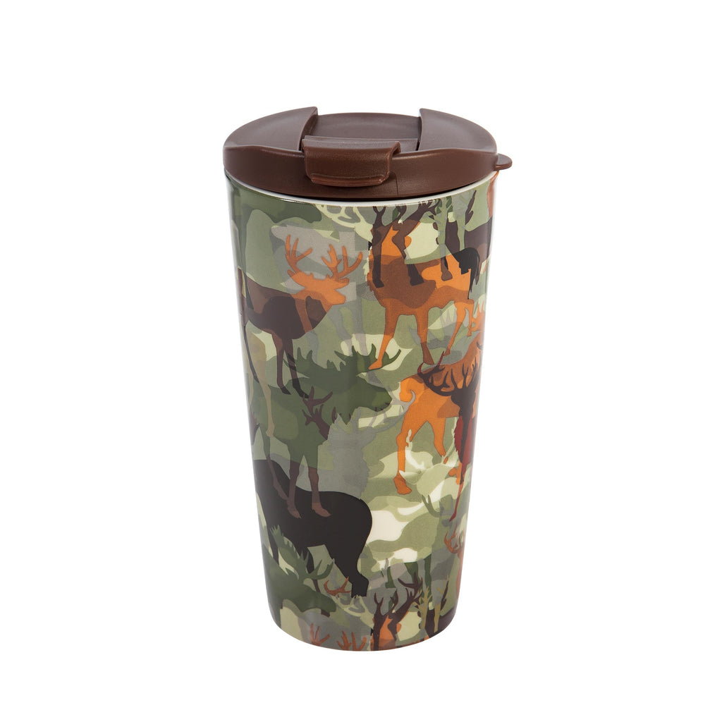 Harvest Blossom Ceramic Travel Cup, 17 OZ. ,w/box, Woodland Camouflage