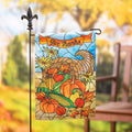 Stained Glass Cornucopia Garden Lustre Flag
