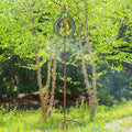 87.5"H Misting Wind Spinner, Copper and Verdigris Tulip