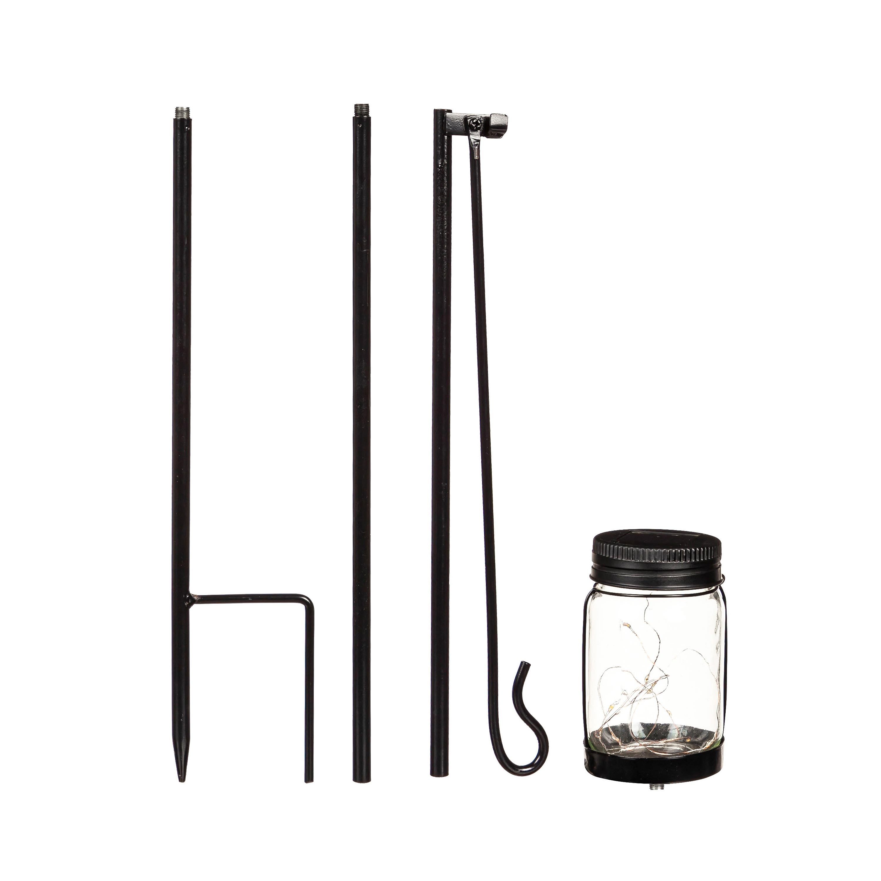 Mason Jar Solar Garden Flag Stand, KD