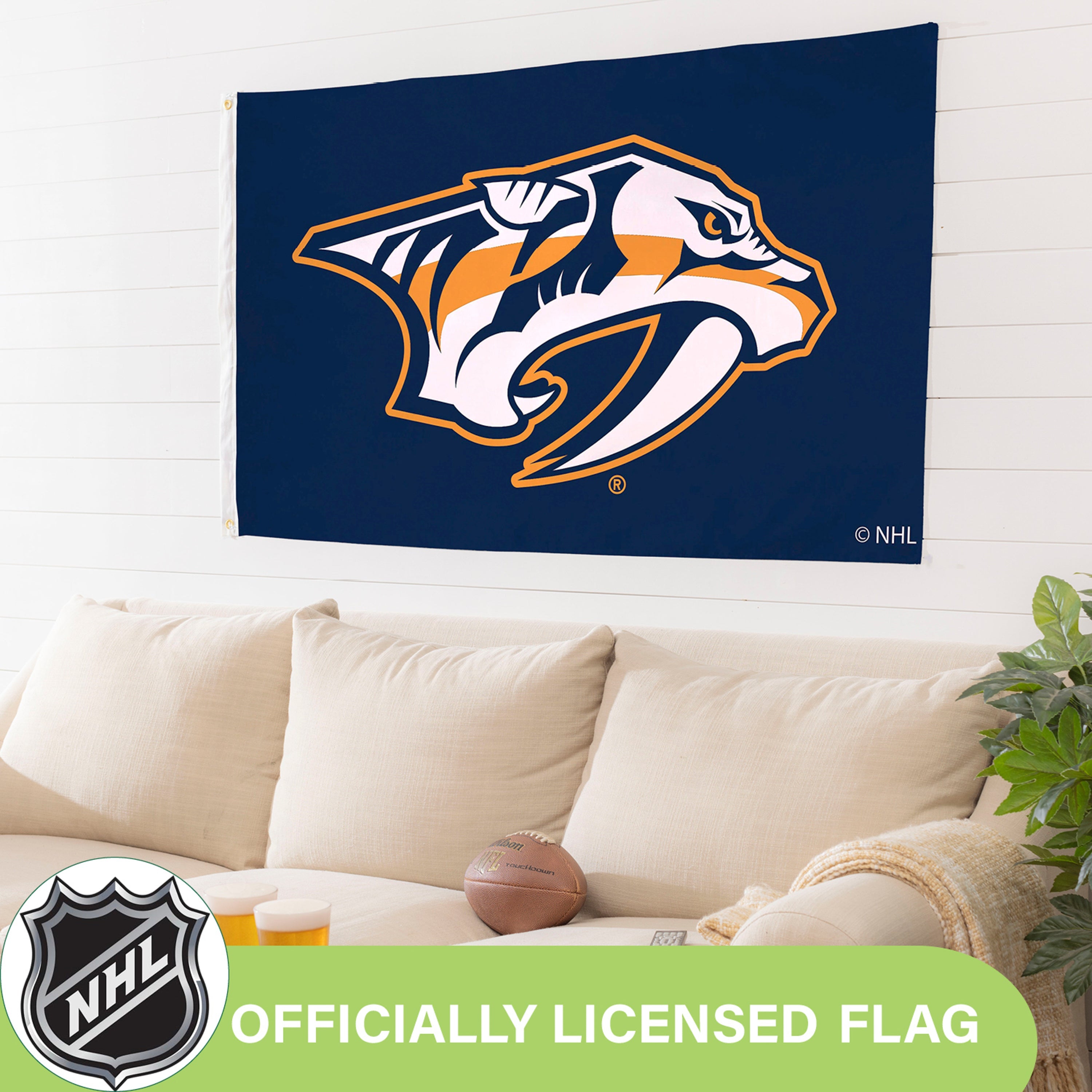 3'x5' Single Sided Flag w/ 2 Grommets, Nashville Predators