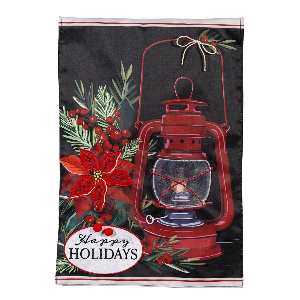 Christmas Carriage Lantern Applique Garden Flag