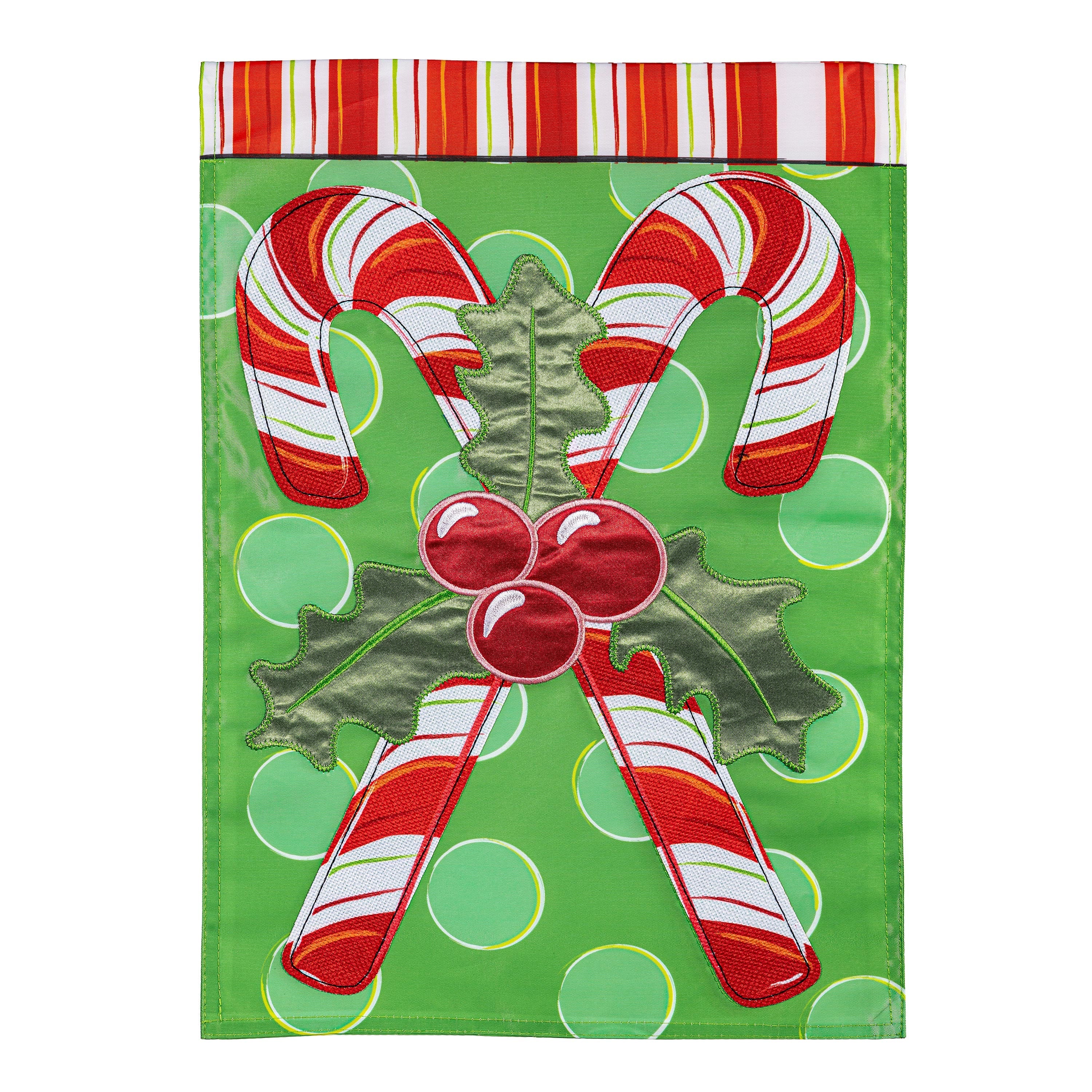 Candy Cane Christmas Applique Garden Flag
