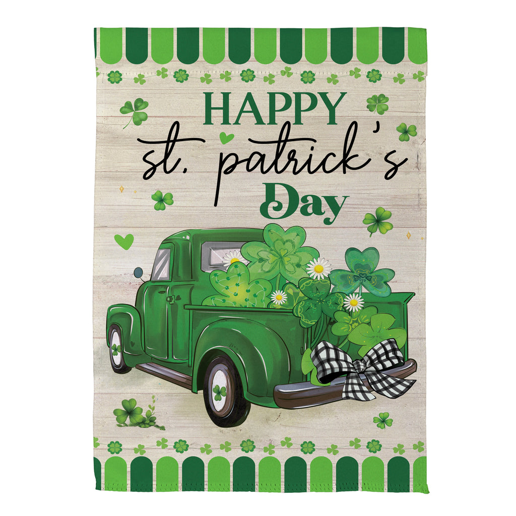 Happy St. Patrick's Day Truck Suede House Flag