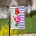 Divided Floral Garden Burlap Flag