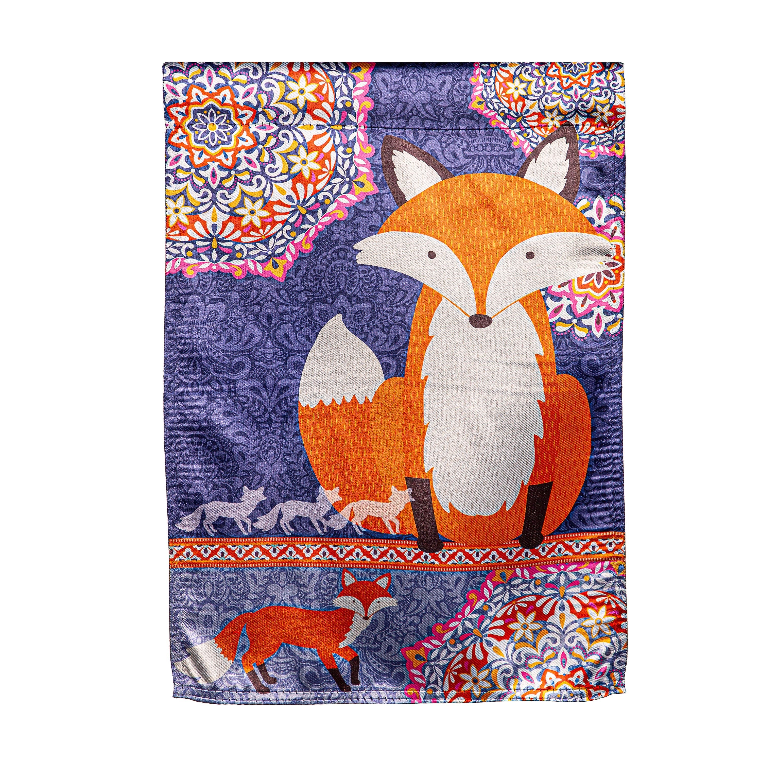Fox in Fall Lustre Garden Flag