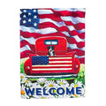 Garden Sub Suede Patriotic Pup Truck Flag