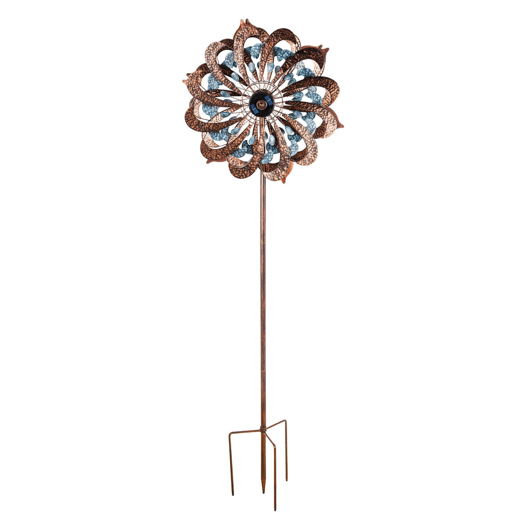 Solar Wind Spinner, Copper and Blue Patina Swirl