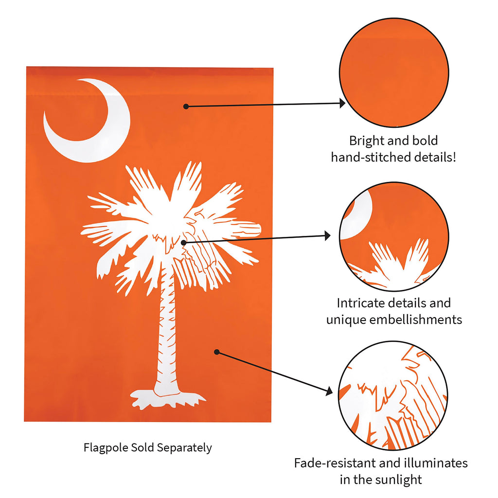 South Carolina Palmetto, Orange Garden Applique Flag