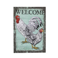 Welcome Rooster Garden Linen Flag