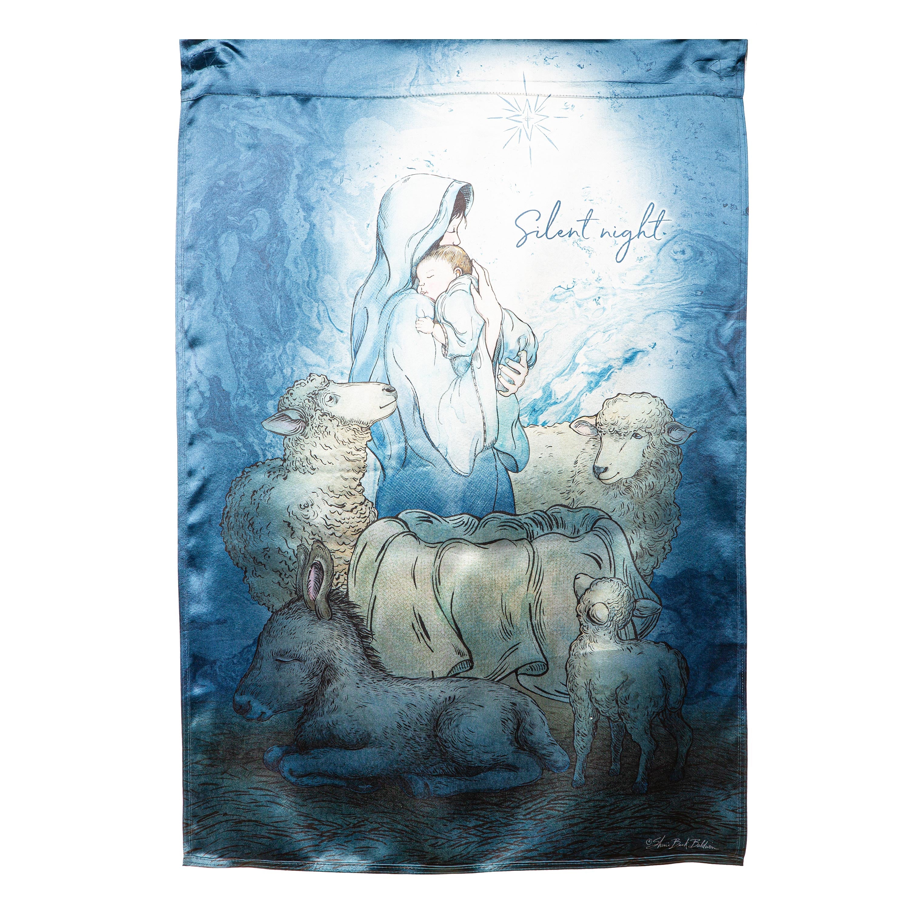 Silent Night Lustre House Flag