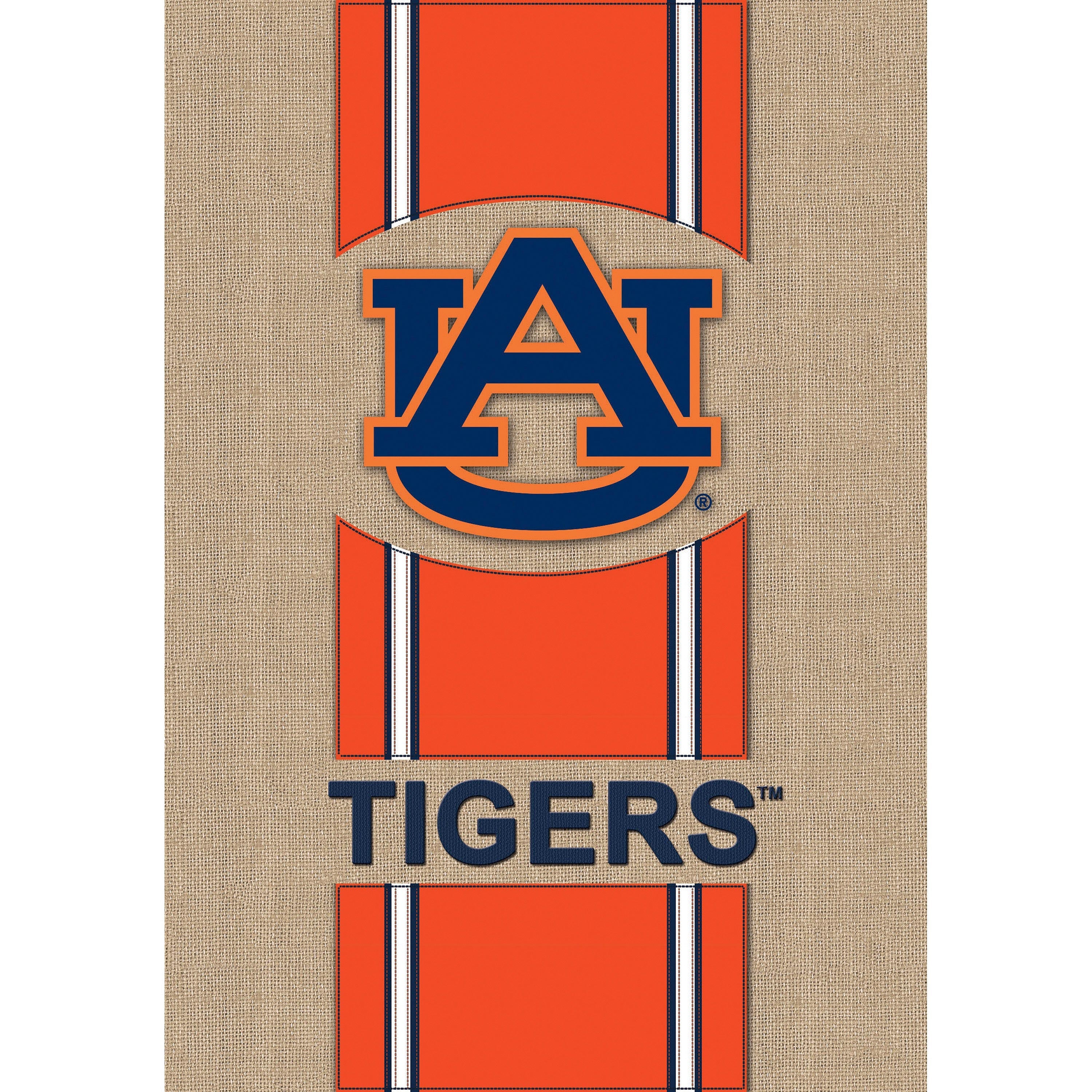 Auburn University Tigers Burlap Stripe Logo Garden Flag