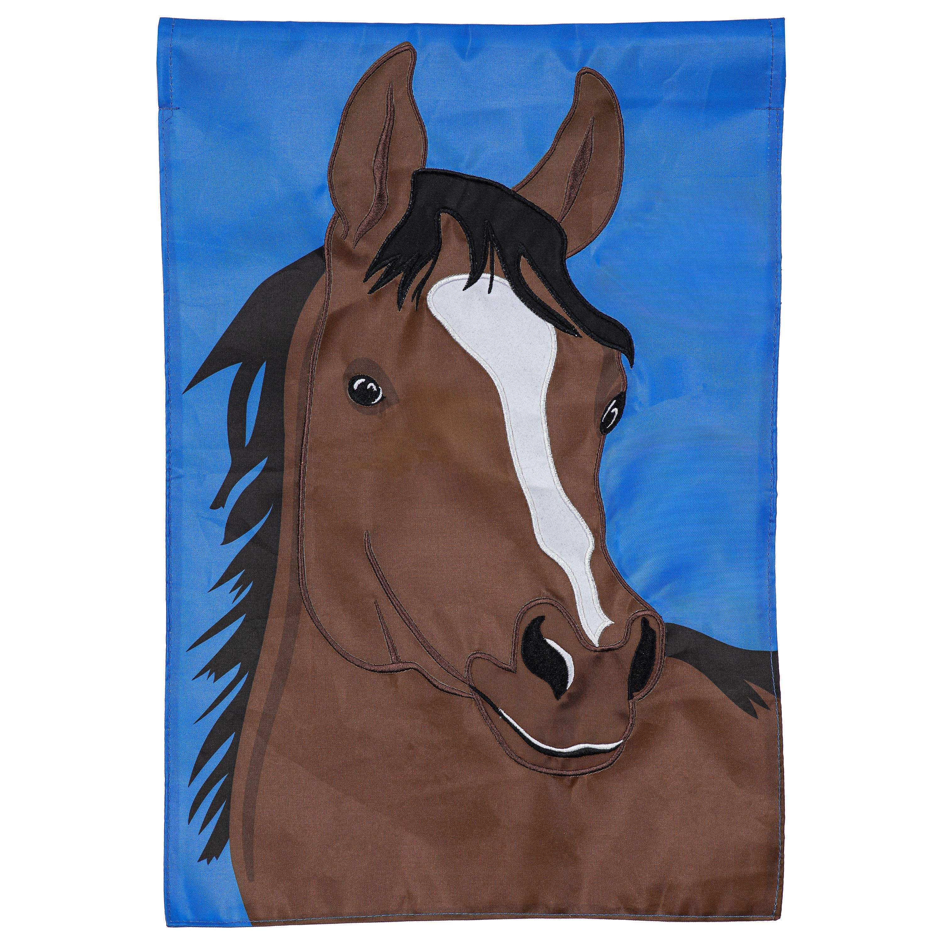 Single Horse Basic Applique Garden Flag