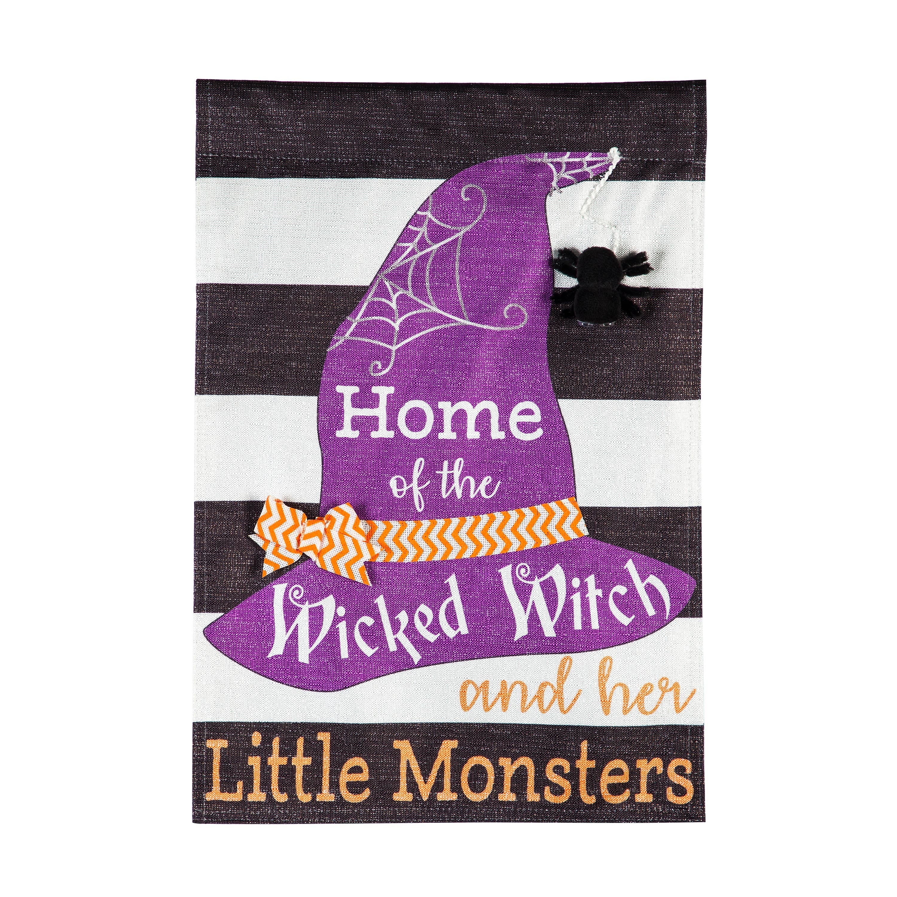 Wicked Witch and her Little Monsters Garden Linen Flag
