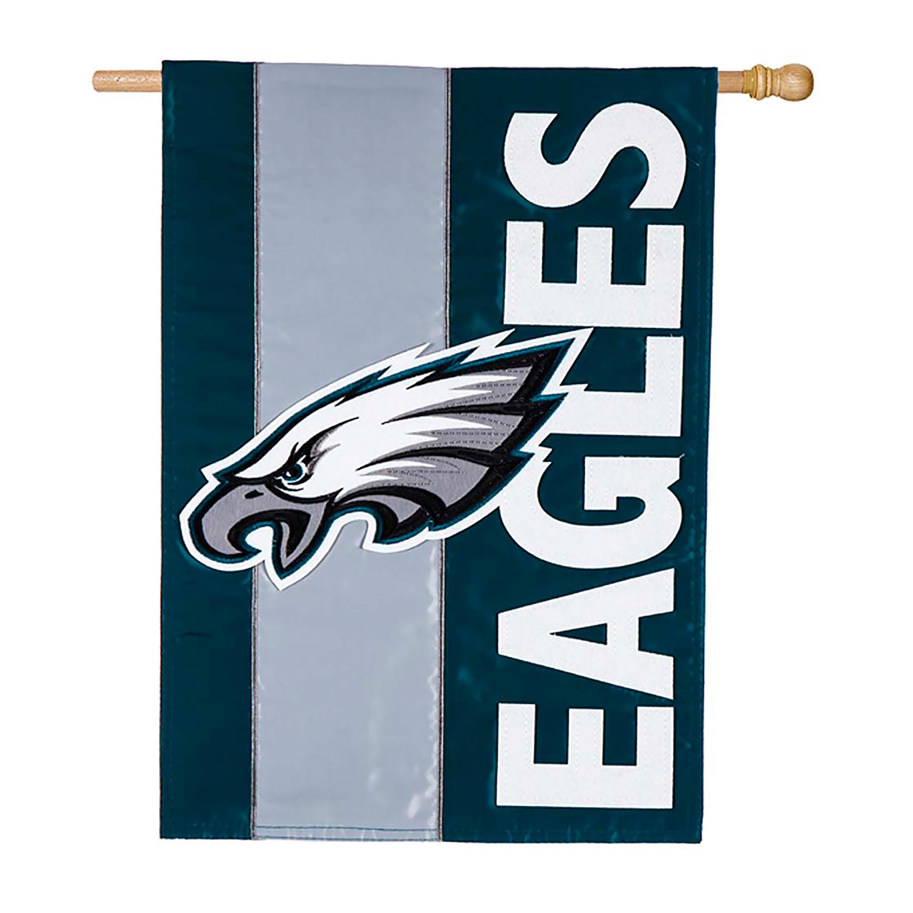 Double-Sided Embellished NFL Team Pride Applique House Flag, Philadelphia Eagles