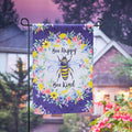 Bee Happy Bee Kind Garden Suede Flag