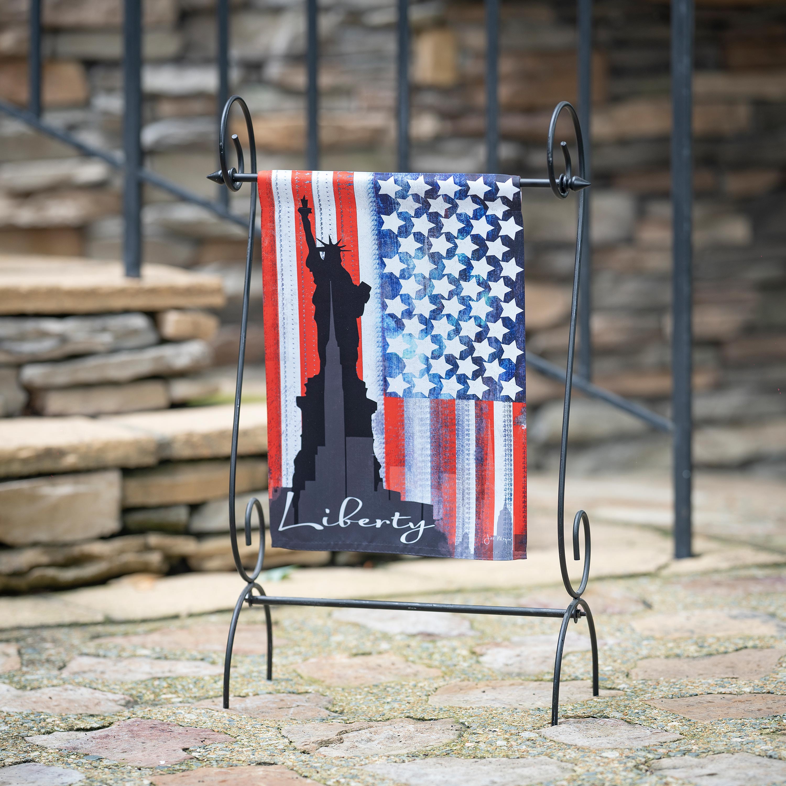 Liberty Statue Reversible Suede Garden Flag