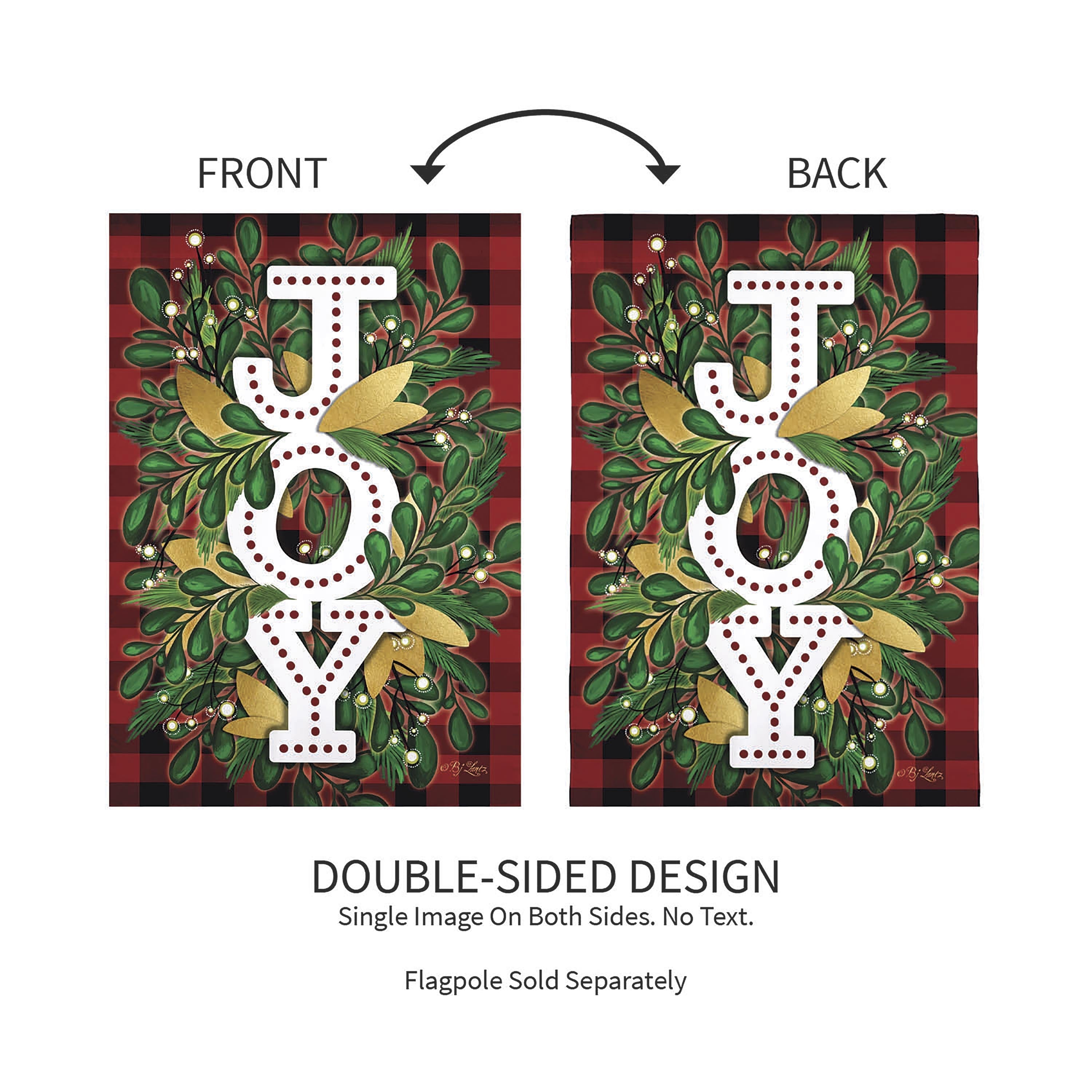Holiday Joy Burlap Garden Flag