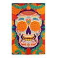 Day of the Dead Skull Burlap Garden Flag