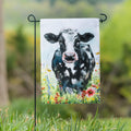 Petal & Plow Floral Cow Burlap Garden Flag