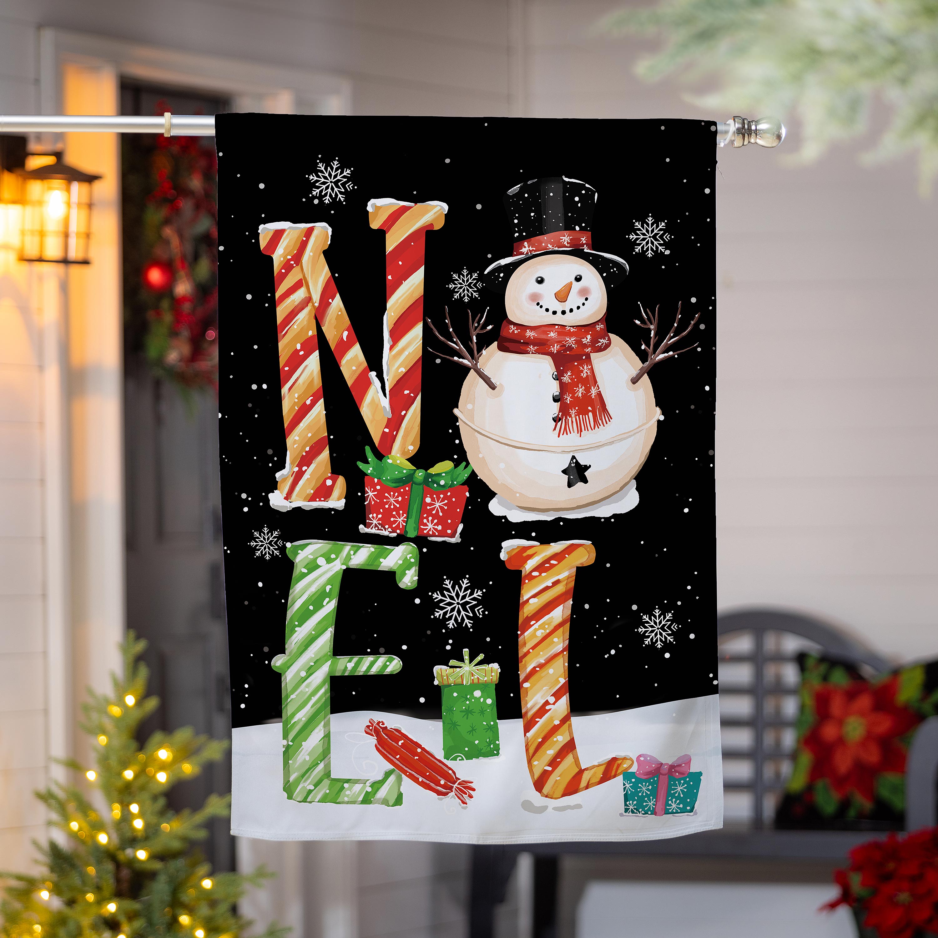Noel Snowman Suede House Flag