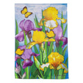 Irises in Spring Suede Garden Flag
