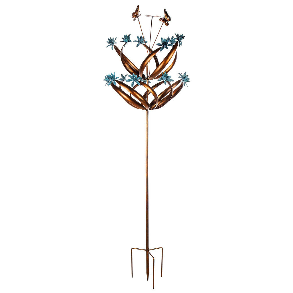84" H Wind Spinner, Butterfly Swirls and Flower Motions