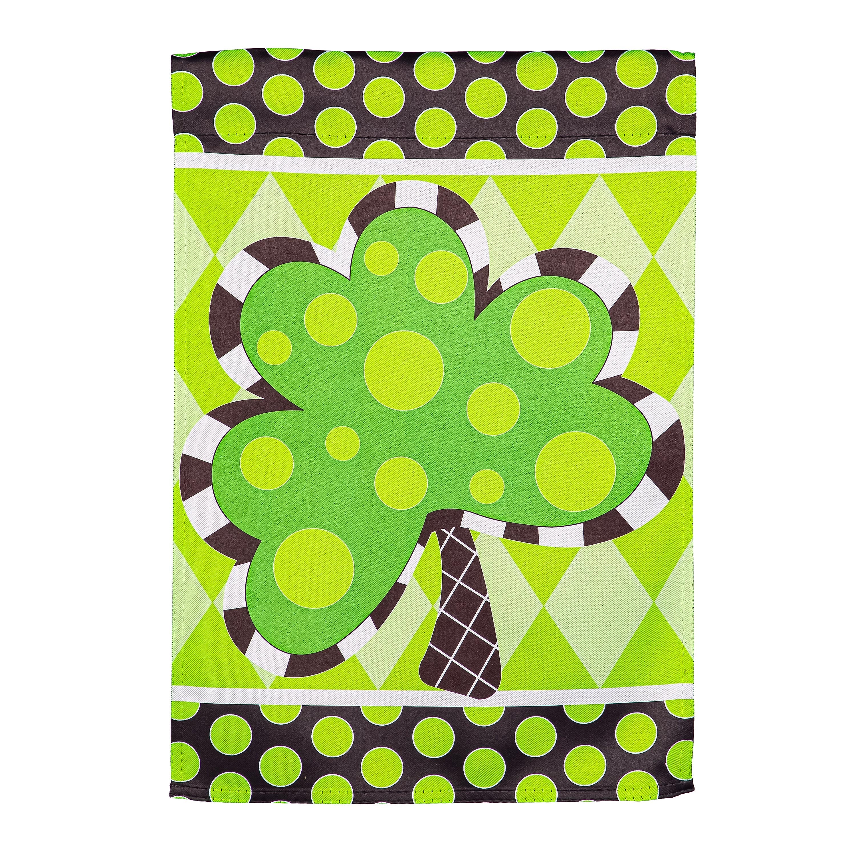 Patterned Shamrock Suede Garden Flag