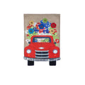 Red Truck Flowers Garden Burlap Flag