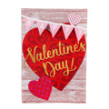 Valentine's Day Shiplap Hearts Garden Linen Flag