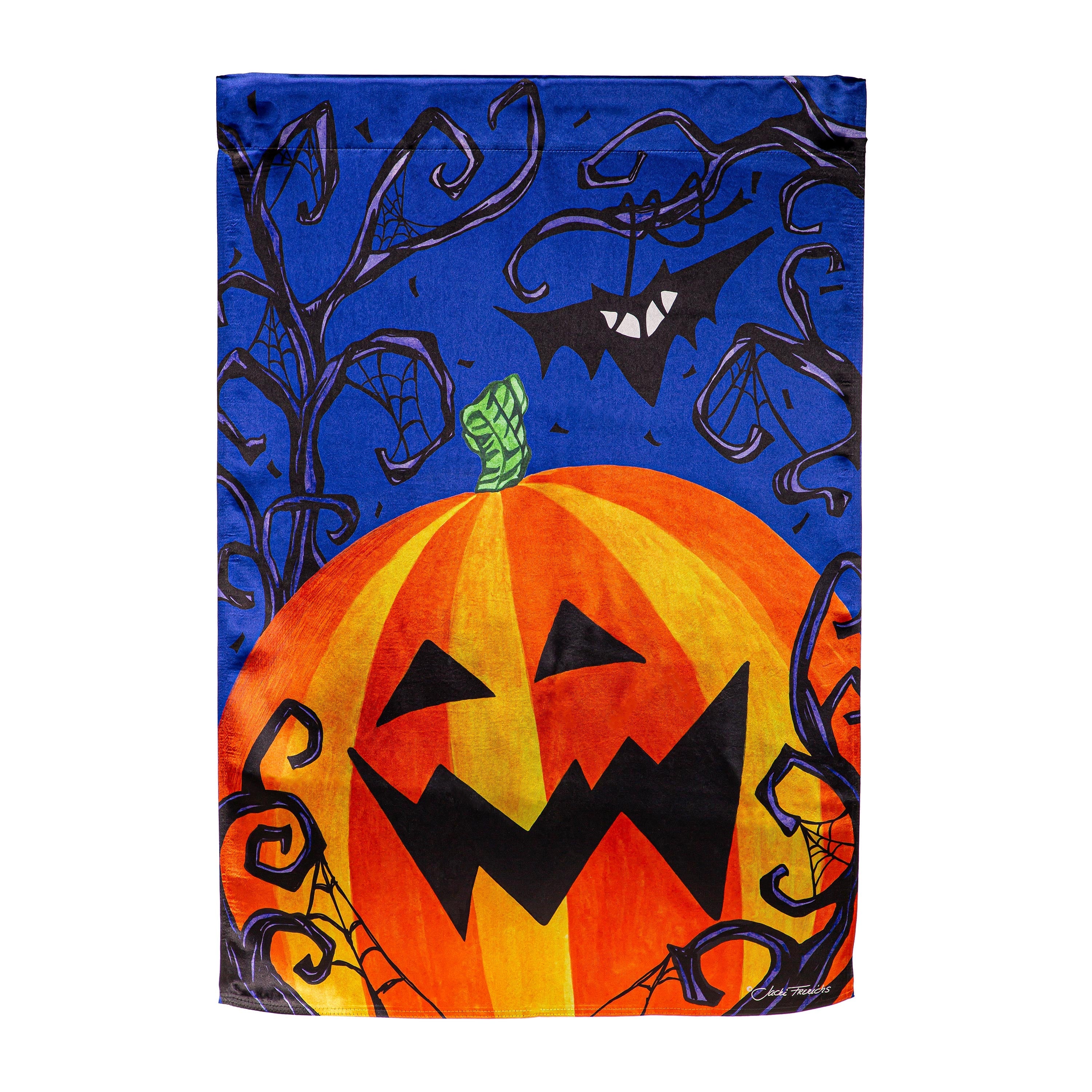 Halloween Jack O' Lantern Pumpkin Lustre House Flag