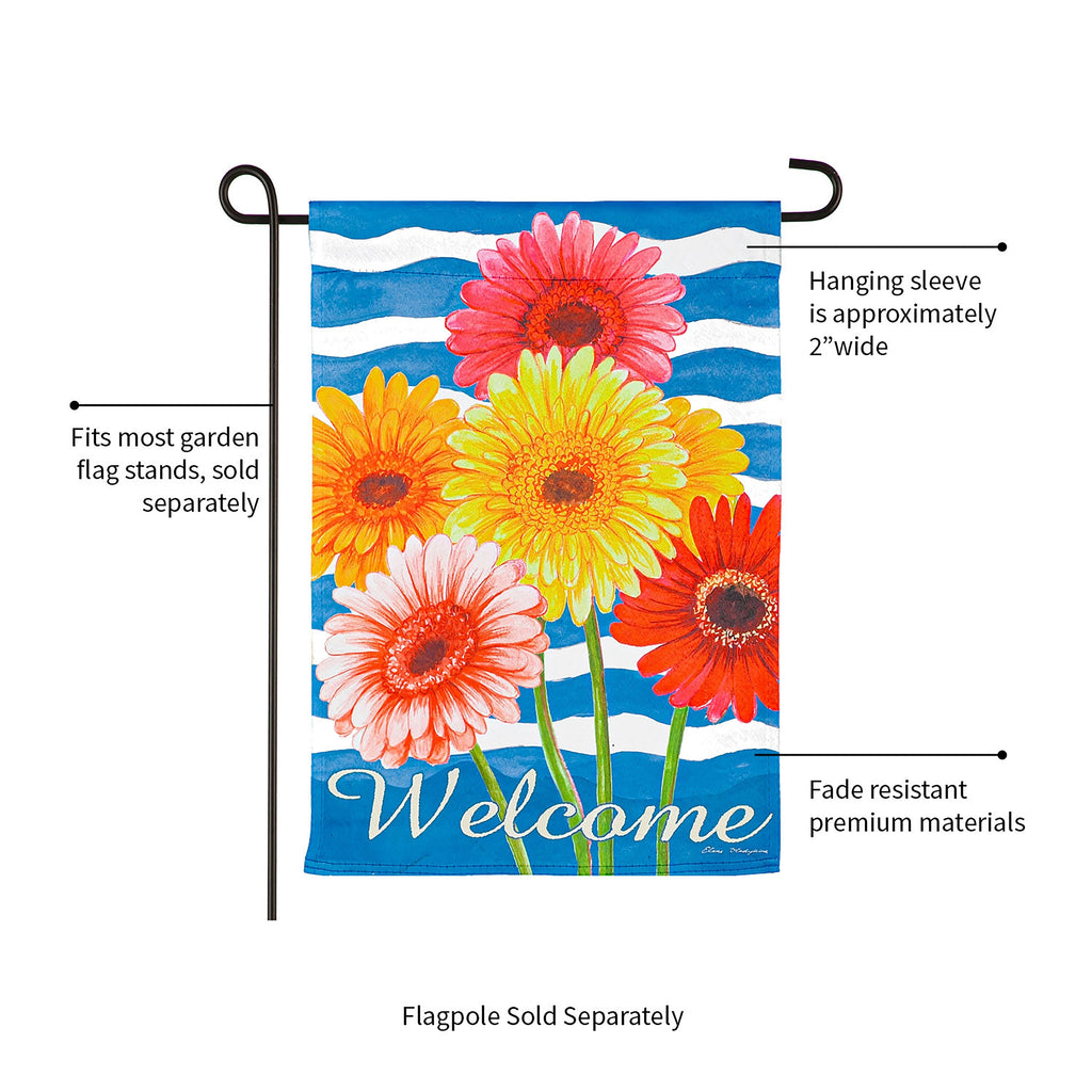Spring Gerbera Bouquet Garden Suede Flag